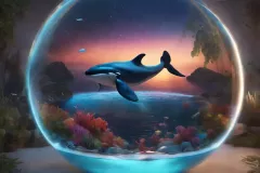 金魚鉢の中を泳ぐクジラ